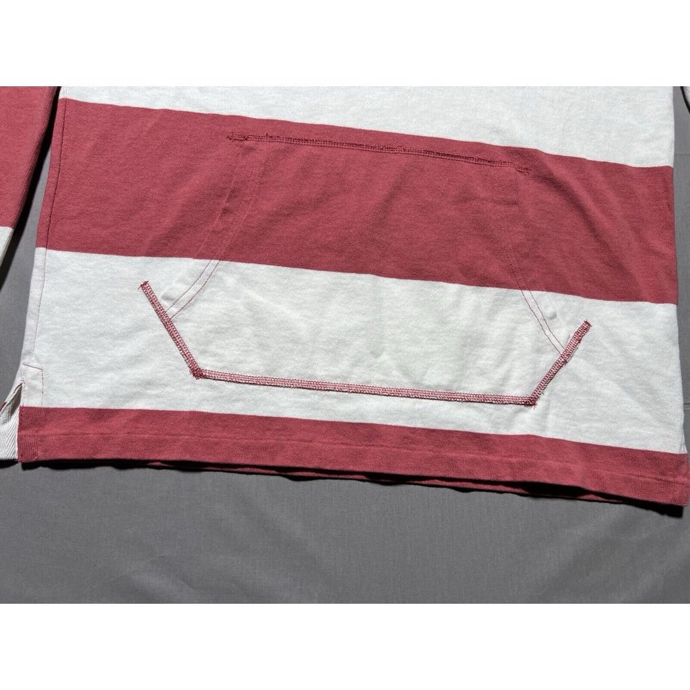 Polo Ralph Lauren Men's Striped Jersey Hooded Rugby Shirt Hoodie Red Size S - Picture 3 of 11